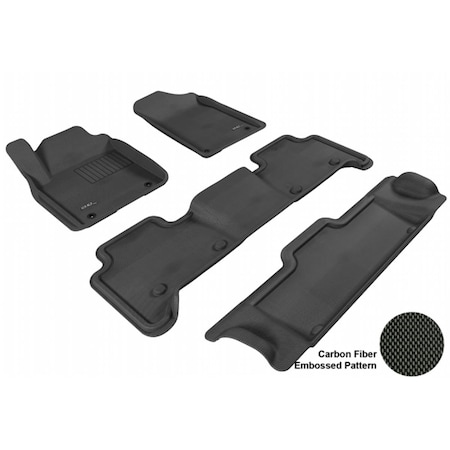 3D Maxpider INFINITI QX56 2011-2013 KAGU BLACK R1 R2 R3 Floor Mat L1IN01601509